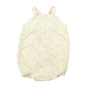 Janie and Jack Girls White | Pink | Green Floral Romper size: 18-24 Months